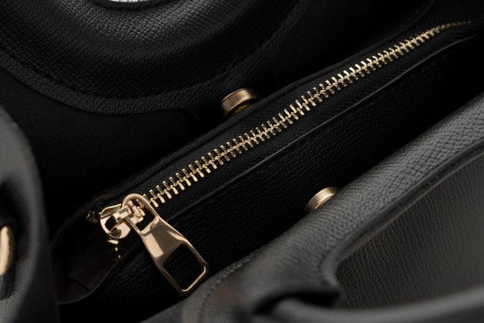 Lucky Bees 1229 Bolso Cruzado Mujer, Bolso de Cuero de Polivinilo, Elegante y Versátil, Color Negro, 28x13x22 cm